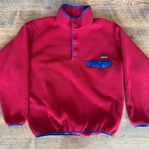 Patagonia Mens Red Synchilla Snap T Fleece Pullover size Large